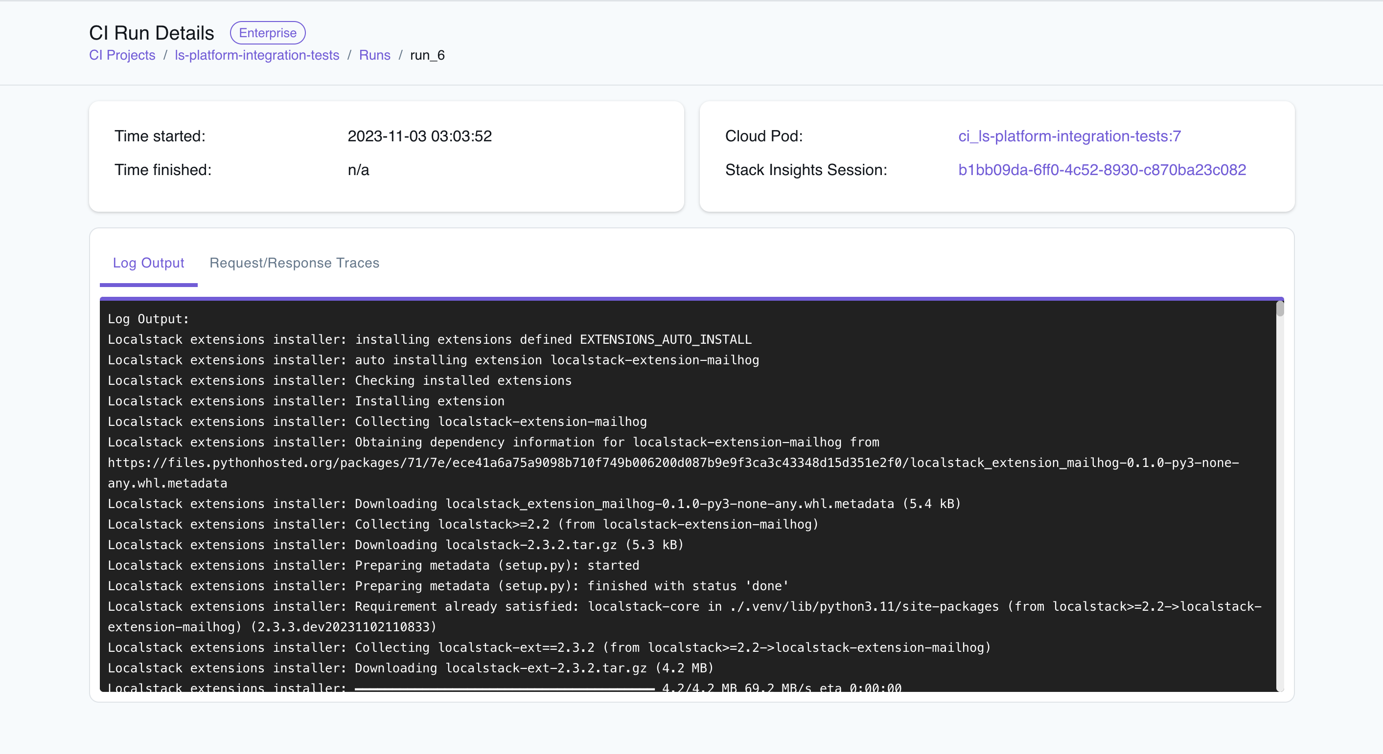 CI Run Details